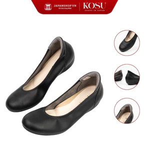 Giày da nữ 2,5cm Kosu K-25800, giày da đế bệt mũi tròn nhẹ, êm chính hãng Nhật Bản