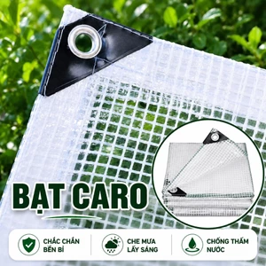 Bạt che mưa lấy sáng , bạt leno che mưa nắng ngoài trời may viền đóng khuy sẵn