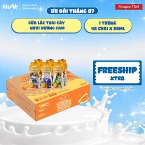 Thùng 48 Chai Sữa Lắc Trái Cây NuVi Hương Cam 80ml