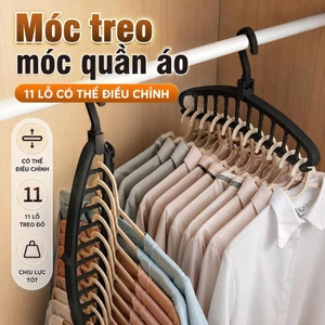 Móc treo móc quần áo 11 lỗ có thể điều chỉnh ngang dọc tiết kiệm không gian 40x7.2cm