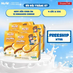 Combo 4 Lốc NuVi Sữa Chua Ăn Vị Hokkaido Cheese 55g/hộp