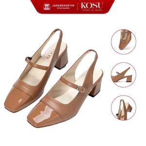 Giày da mũi vuông Yumi 6cm Kosu K-25050, giày công sở nữ tôn dáng, thanh lịch made in Japan
