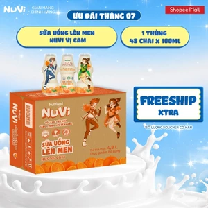Thùng 48 Chai Sữa Uống Lên Men NuVi Vị Cam 100ml