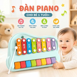 Đàn Piano Cho Bé Kết Hợp Đàn Gõ Âm Thanh 8 Phím Cho Bé - Đàn Cho Bé Chất Liệu Nhựa ABS An Toàn Phù Hợp Bé 1 Tuổi