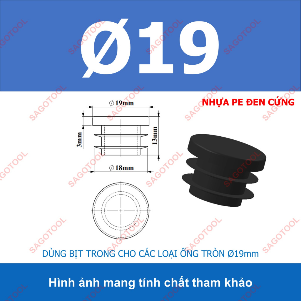 Đầu bịt trong ống sắt hộp, đầu bịt chân bàn ghế loại tròn nhiều kích thước phi 12 - phi 60mm | BigBuy360 - bigbuy360.vn