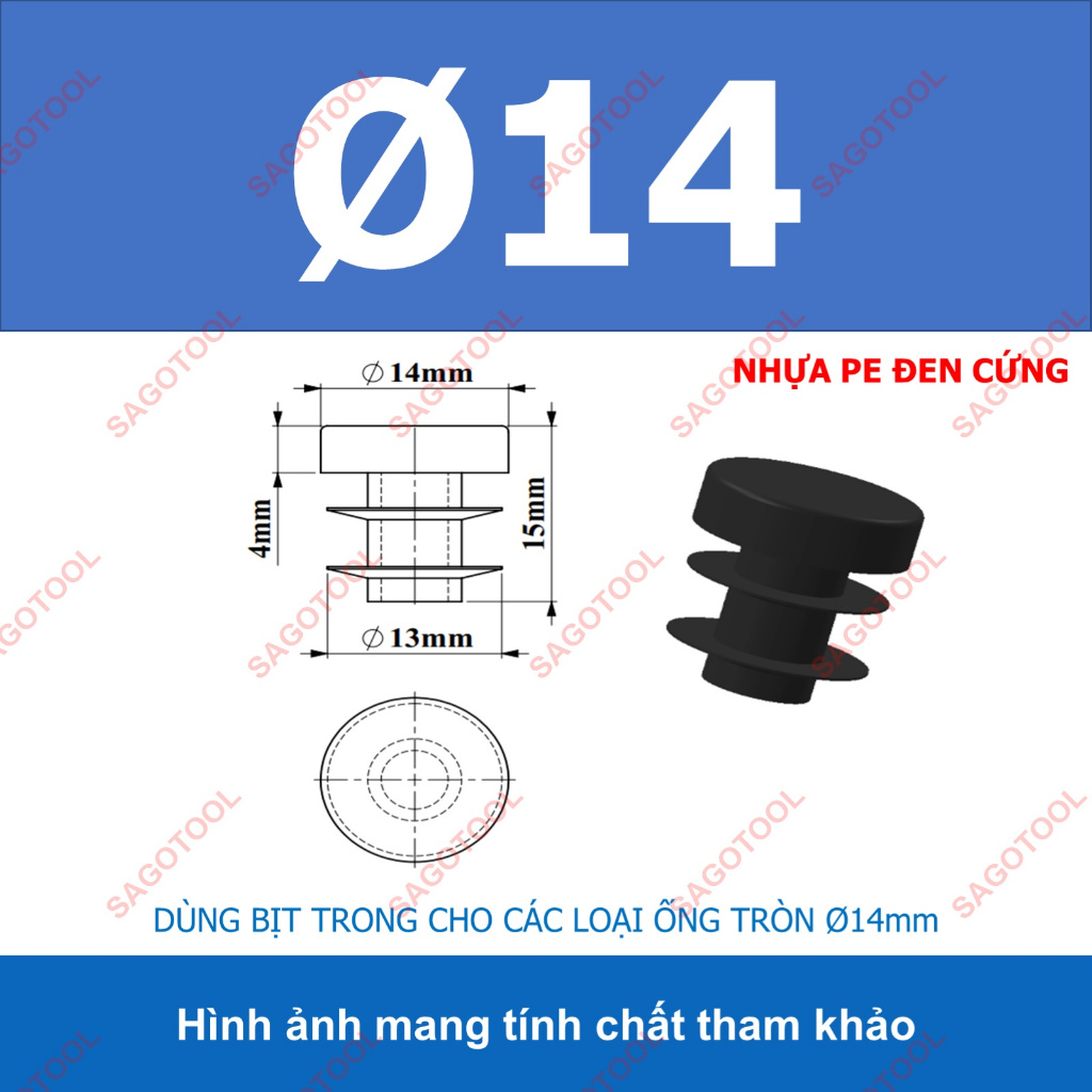 Đầu bịt trong ống sắt hộp, đầu bịt chân bàn ghế loại tròn nhiều kích thước phi 12 - phi 60mm | BigBuy360 - bigbuy360.vn