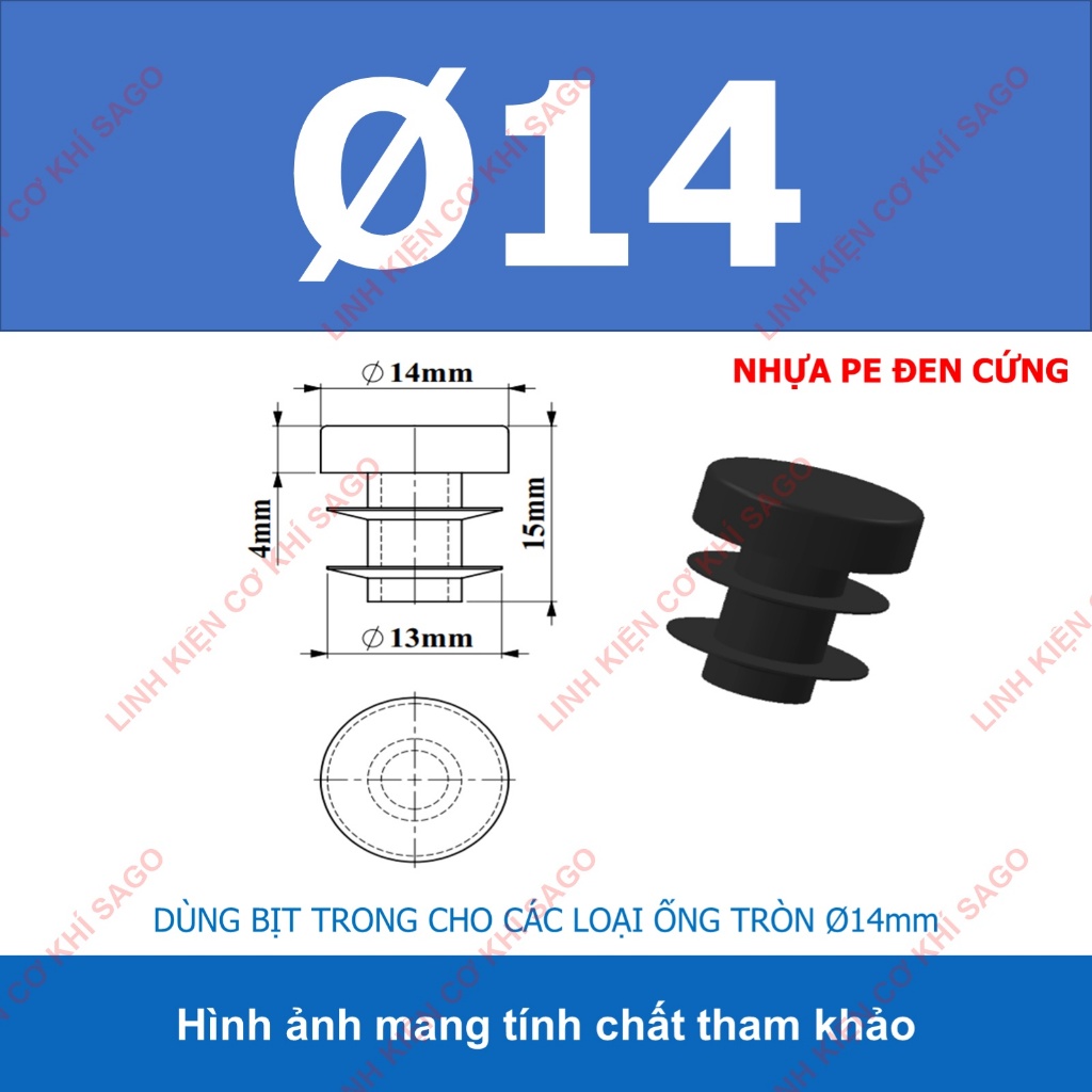 Nút Bịt Ống Tròn Bằng Nhựa - Nắp Chụp Chân Bàn Ghế - Chống Trầy Sàn - Phi 12 - 60mm (5 cái) | BigBuy360 - bigbuy360.vn