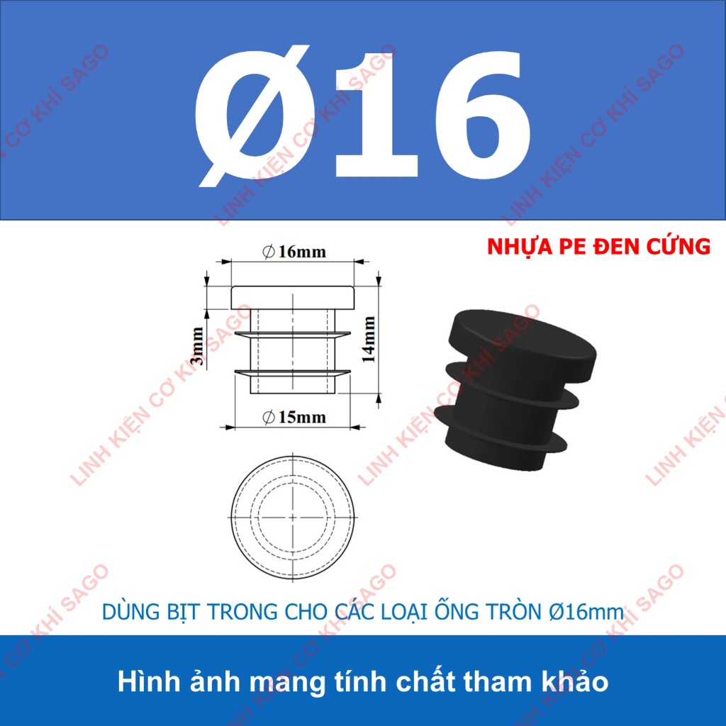 Nút Bịt Ống Tròn Bằng Nhựa - Nắp Chụp Chân Bàn Ghế - Chống Trầy Sàn - Phi 12 - 60mm (5 cái) | BigBuy360 - bigbuy360.vn