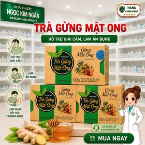 Trà Gừng Mật Ong Hati - Thức Uống Hòa Tan Hỗ Trợ Làm Ấm Cơ Thể, Hỗ Trợ Tiêu Hóa, Giảm Cảm Giác Đầy Hơi - Hộp 24 Gói