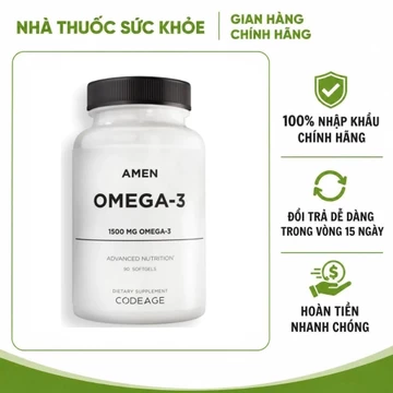 (Nhập Chính Hãng - Đủ VAT) Viên Uống Dầu Cá Codeage Amen Omega-3 1500mg - Bổ Sung Omega-3 hộp 90 viên