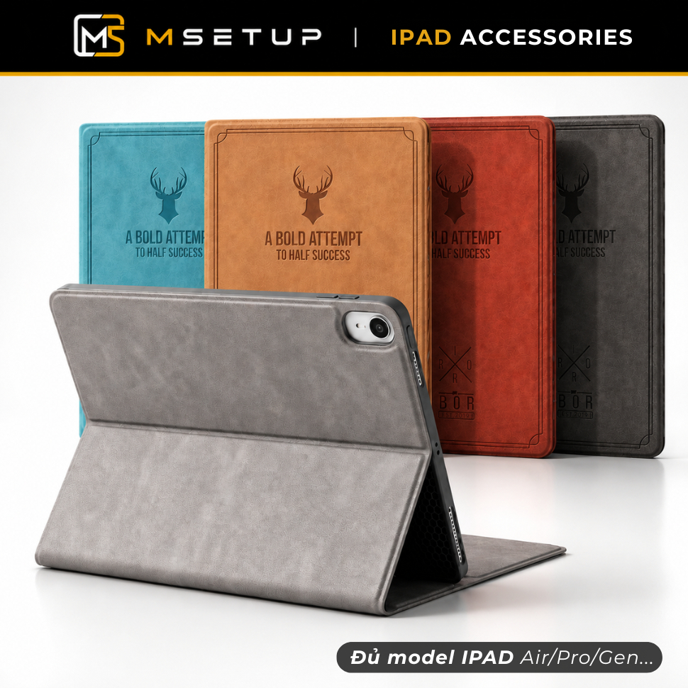 Ốp iPad Hươu A16 Gen 11 10 , Full Model Gen 7 8 9 (10.2), Gen 5 6 Viền Silicone M1 M2 M3 M4 M5 Dập Nổi Logo