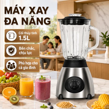 Máy xay đa năng 5 tốc độ, máy xay sinh tố công suất lớn, máy xay sinh tố thủy tinh, máy xay trái cây, máy xay đá