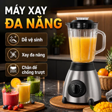 Máy xay đa năng gia đình, máy xay sinh tố làm sữa hạt, máy xay nấu cháo, máy xay sinh tố để bàn, máy xay đa năng mini