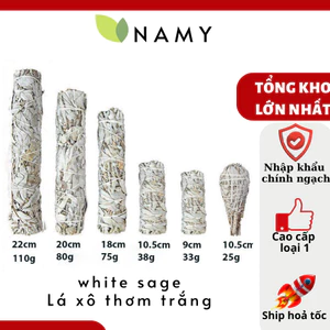 Xô thơm trắng White Sage tự nhiên - thảo mộc xông nhà tạo hương thơm không gian - Hàng NHẬP KHẨU
