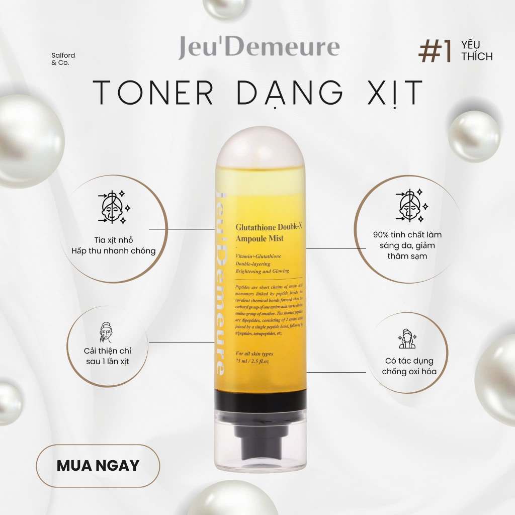 glutathione double x ampoule mist Jeu'Demeure Dermi Shuttle 75ml PDRN is essentially salmon sperm AIDA Glutathione Brightening Ampoule Mist