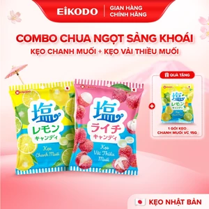 Combo Chua Ngọt Sảng Khoái Vải thiều muối 120g, Chanh muối 120g Tặng 1 TPBS chanh muối VC 15g EIKODO SINCE 1877