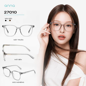 Kính mắt thời trang nam nữ ANNA dáng vuông mắt to chất liệu nhựa dẻo cá tính hiện đại OL 27010