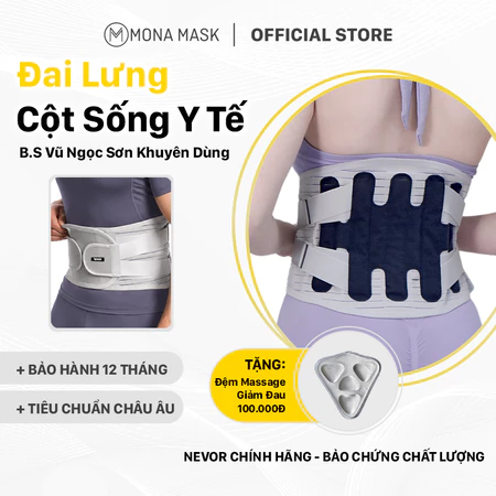 Đai Lưng Cột Sống Y Tế NEVOR DL02 Định Hình Cột Sống - Giảm Đau, Cải Thiện Thoái Hóa, Thoát Vị Đĩa Đệm, Thần Kinh Toạ