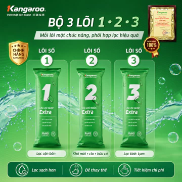 Bộ Lõi Lọc Thô 123 Kangaroo Chính Hãng Lõi Lọc Nước 1 2 3 Thay Thế Máy Lọc Nước RO