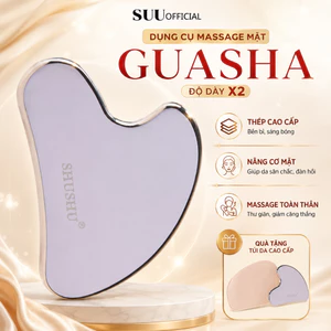 Dụng Cụ Massage Mặt Guasha Thép SHUSHU Nâng Cơ Mặt Dày 4 Li Chất Liệu Inox Cao Cấp