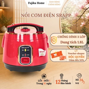 Nồi cơm điện SRAPP dung tích 1,8L công suất 700W nấu cơm cực nhanh, nồi chống dính 3 lớp cực dày dặn