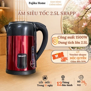 Ấm siêu tốc Srapp ST-304 công suất lớn 1300W, ấm nước dung tích 2,2L phù hợp cho mọi gia đình việt