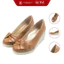 Giày da nữ phối nơ KOSU, giày đế xuồng công sở cao 5,5cm chống thấm nước K-24M22 made in Japan