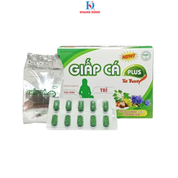 VIÊN GIẤP CÁ PLUS Tất Thành hỗ trợ bệnh trĩ, táo bón, nhuận tràng, suy giãn tĩnh mạch hộp 30 viên