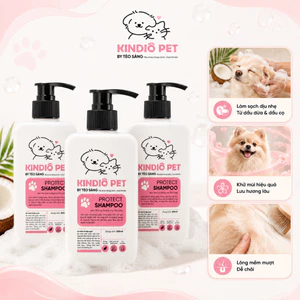 Combo 3 Chai Sữa Tắm Chó Mèo KINDIO PET 300ml, Ngừa Ve Rận, Làm Sáng Lông, Lưu Hương 7 Ngày