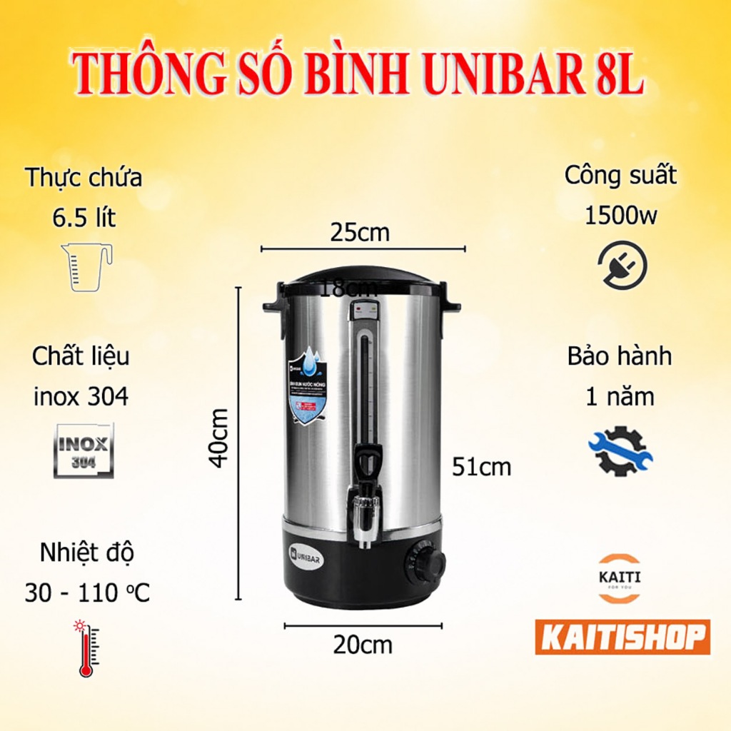 [Xuất được HD VAT] Bình Đun Nước Nóng Milate Unibar 8L -  10L - 12L - 16L - 20L. Bảo Hành 12 Tháng | BigBuy360 - bigbuy360.vn