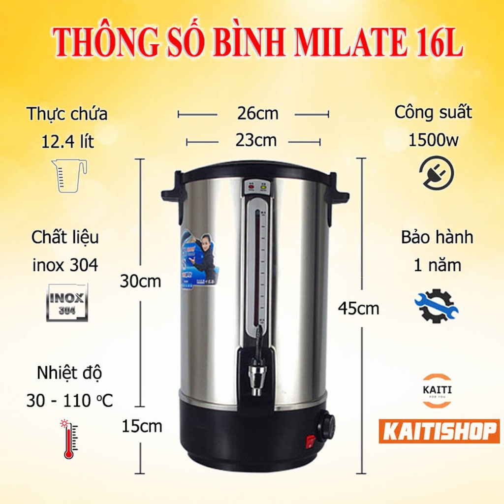 [Xuất được HD VAT] Bình Đun Nước Nóng Milate Unibar 8L -  10L - 12L - 16L - 20L. Bảo Hành 12 Tháng | BigBuy360 - bigbuy360.vn