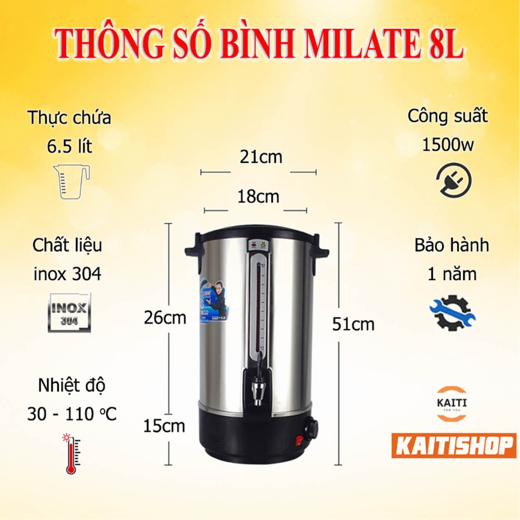 [Xuất được HD VAT] Bình Đun Nước Nóng Milate Unibar 8L -  10L - 12L - 16L - 20L. Bảo Hành 12 Tháng | BigBuy360 - bigbuy360.vn