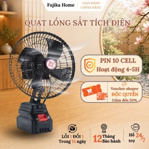 Quạt tích điện để bàn, quạt mini pin siêu trâu hoạt động liên tục lên đến 5-6h, xoay làm mát 180 độ