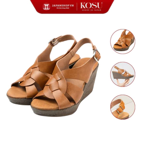 Sandal đế xuồng 8cm Slingback KOSU K-23003 siêu nhẹ, chống thấm nước, trơn trượt sản xuất tại Nhật