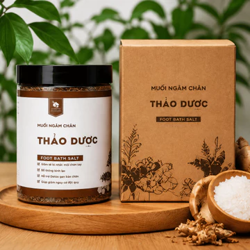 Muối Ngâm Chân Thảo Dược TOCMOC 500g - Gừng, Ngải Cứu, Quế Giảm Mỏi Chân, Khử Mùi Hôi Chân, Thư Giãn