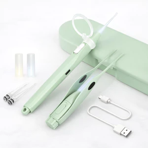 Bộ dụng cụ lấy ráy tai 4 đầu ráy có đèn led, kèm nhíp và 1 kính lúp hình loại cao cấp