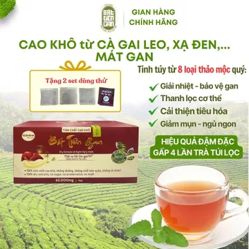 Tinh Chất Cao Khô Bát Tiên Gan Hộp 25 Gói Đậm Đặc, Có Cà Gai Leo Xạ đen Mát Gan Thanh Nhiệt Giải Độc Thải Độc Cơ Thể