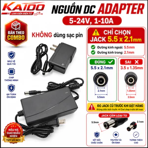 Nguồn DC 5V/9V/12V/24V Jack 5.5x2.1mm (LOẠI TO) – không dùng cho đầu 3.5mm
