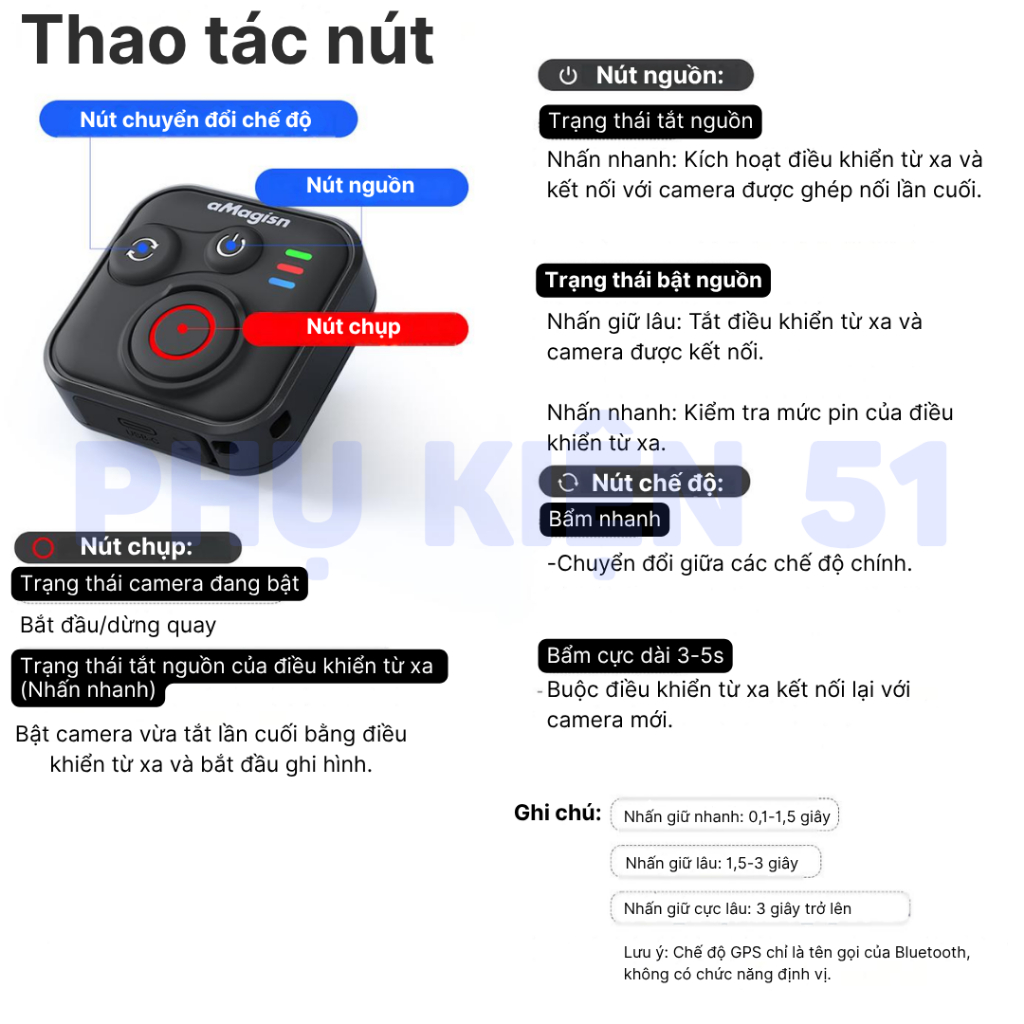 Remote aMagisn đa năng kết nối Gopro Insta360 DJI điều khiển từ xa | BigBuy360 - bigbuy360.vn