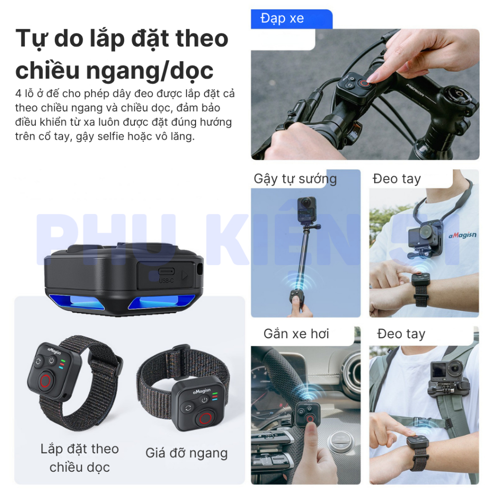 Remote aMagisn đa năng kết nối Gopro Insta360 DJI điều khiển từ xa | BigBuy360 - bigbuy360.vn