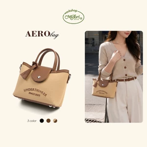 Túi Xách Đeo Chéo AERO Da Lộn Phối Da PU Nam Nữ Thời Trang Đi Làm Đi Học Nhỏ Gọn | MI MIDORI