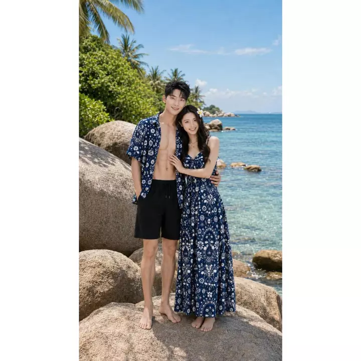 Đồ đôi đi biển nam nữ, áo đôi đi biển, set đôi đi biển đẹp chụp hình cưới phong cách trẻ trẻ trung couple shop – 6