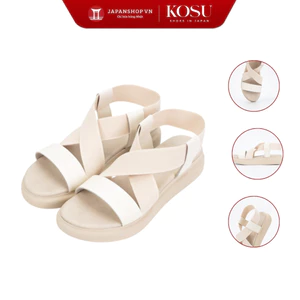 Sandal đế xuồng KOSU cao 3,5cm, sandan nữ quai chéo kháng khuẩn, khử mùi Nhật Bản K-24301