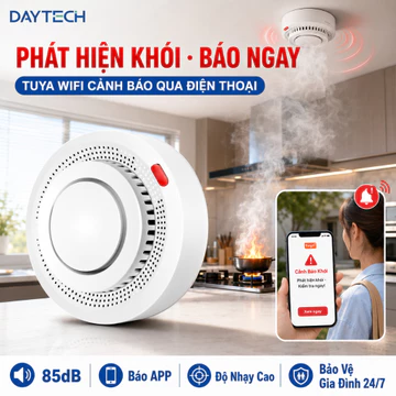 Cảm Biến Báo Khói Wifi Tuya Daytech Máy Báo Cháy Thông Minh Báo Về Điện Thoại Qua App Smart Life