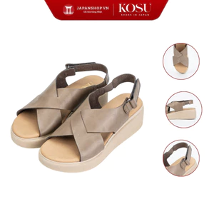 Sandal đế xuồng Kosu 5,5cm, dép xăng đan nữ siêu nhẹ, êm, chính hãng Cushii K-24223 Nhật Bản