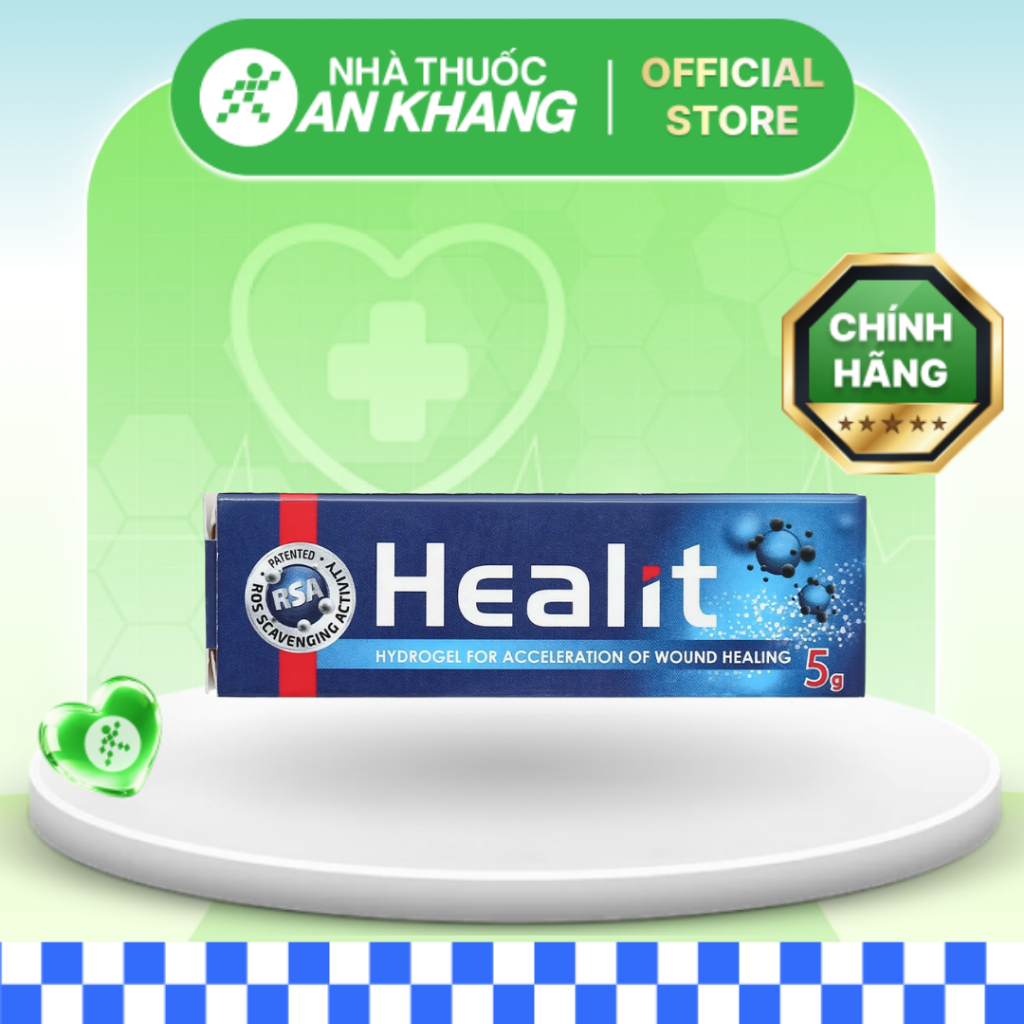 Gel bôi Healit hỗ trợ điều trị, làm sạch vết thương hở (1 tuýp x 5g) [Nhà Thuốc An Khang - Chính Hãng 100%]
