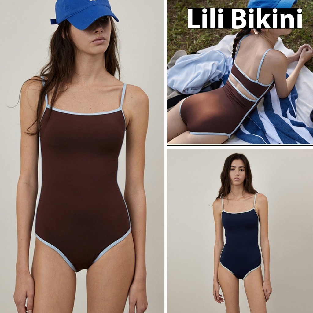 Bộ bơi một mảnh basic phong cách tối giản Hàn Quốc minimalism, monokini cao cấp cut out lưng Lili Bikini | BigBuy360 - bigbuy360.vn