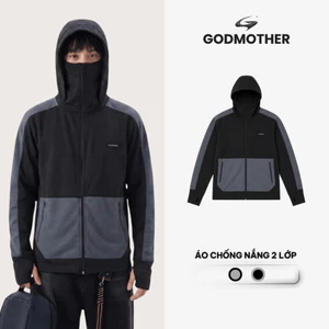 Áo Chống Nắng Nam GODMOTHER 2 Lớp Vải Dày Dặn Chống Tia UV Phối Hai Màu