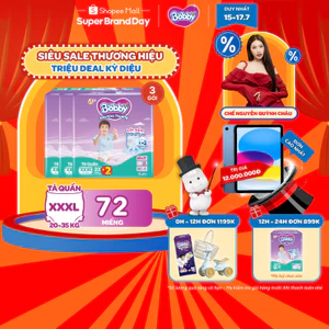 Combo 03 gói tã quần Bobby Siêu Khô Thoáng - 100% Thoáng Khí Jumbo S46/M42/L36/XL32/XXL28/XXXL22