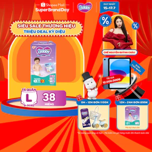 Tã quần Bobby Siêu Khô Thoáng - 100% Thoáng Khí Jumbo S46/M42/L36/XL32/XXL28/XXXL22